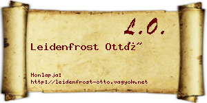 Leidenfrost Ottó névjegykártya